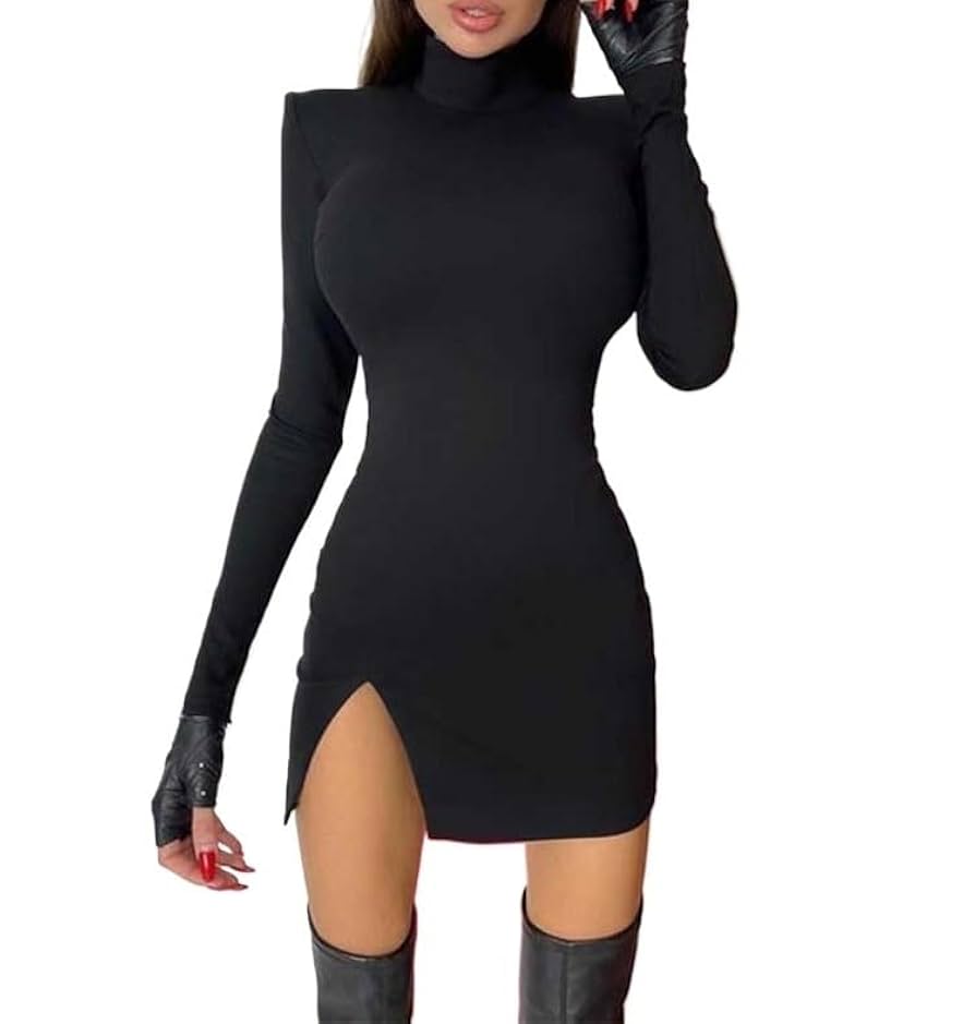 Amazon.com: Women Spring Autumn Long Sleeve Bodycon Soild